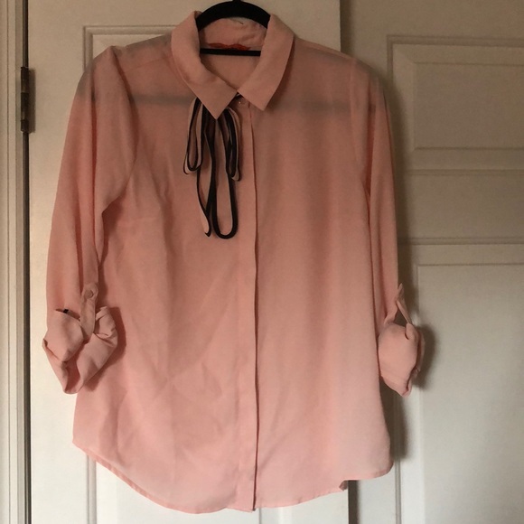 Pink sheer button down top from ModCloth - Picture 2 of 2